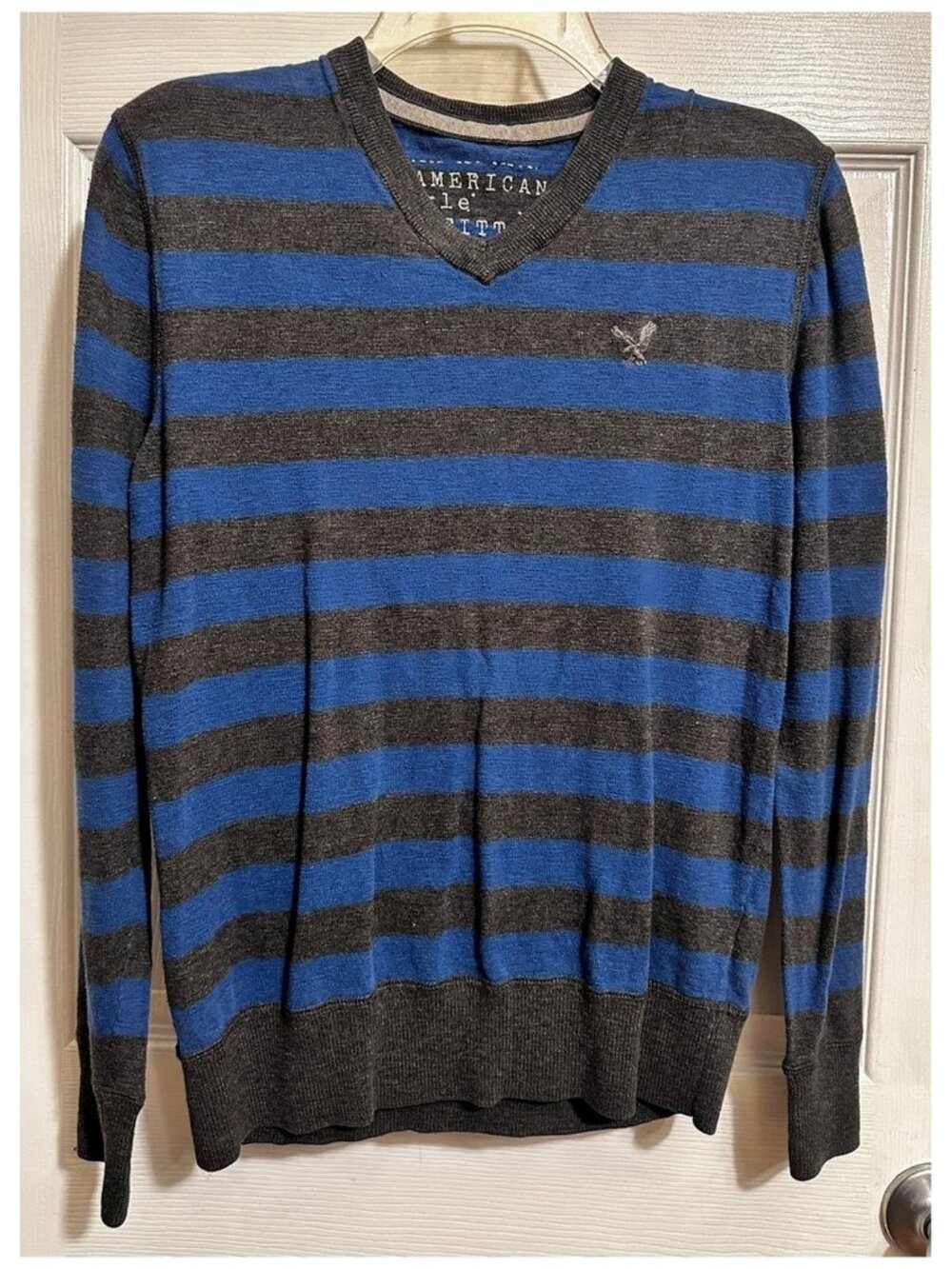 American Eagle Outfitters Men's Pullover Long Sleeve Shirt Top Sttriped Size S